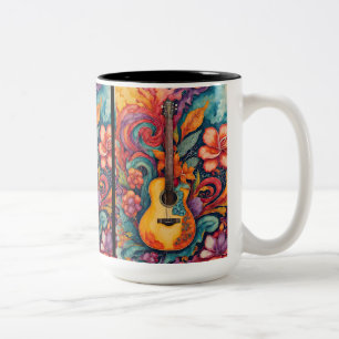 Guitar Floral Medley 15 oz Mug