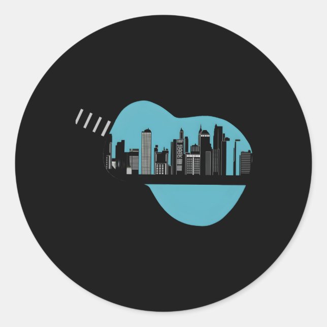 Guitar For Guitarist Musician Guitar Player Classic Round Sticker (Front)