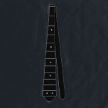 Guitar Fretboard on Custom Color Guitarist Neck Tie<br><div class="desc">novelty gift for a guitarist; white on black</div>