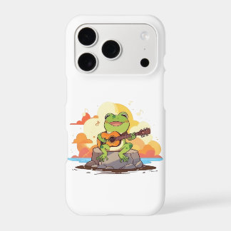 Guitar Frog Sunset Kawaii Music Design iPhone 17 Pro Case