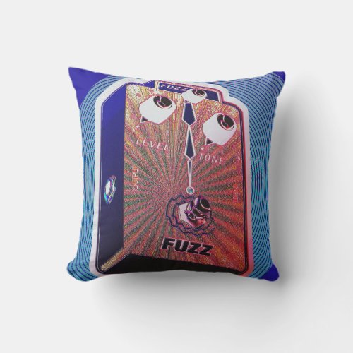 Guitar Fuzz Pedal Throw Pillow