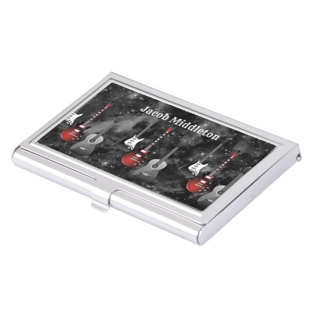 Guitar Galaxy Business Card Case (Front)