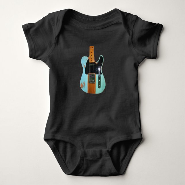 Guitar Gift | Cool Electric Guitar Baby Bodysuit (Front)