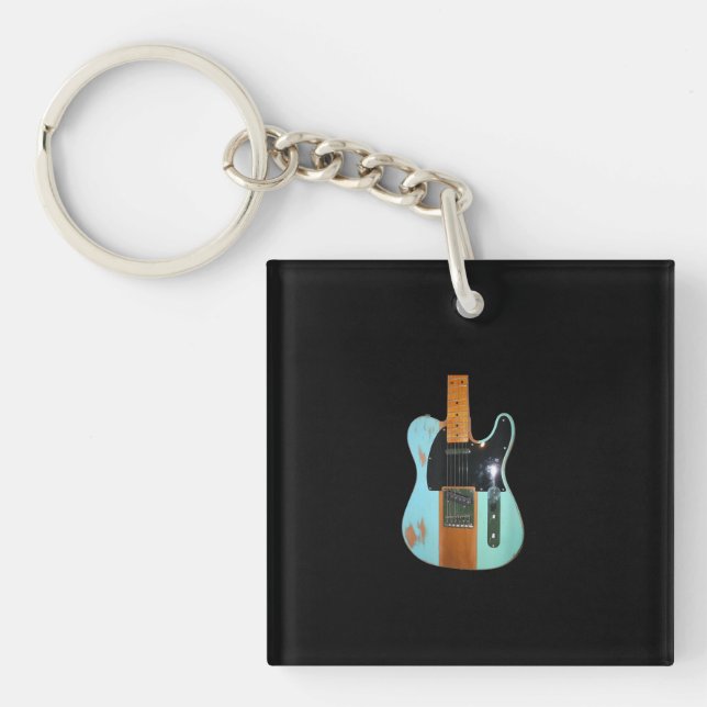 Guitar Gift | Cool Electric Guitar Keychain (Front)