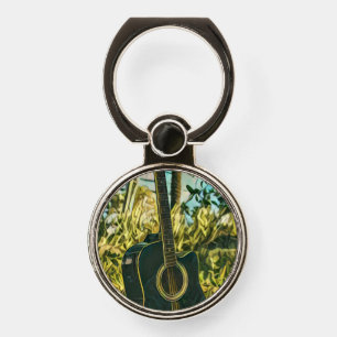 Guitar gift for guitarist phone ring stand