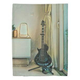 Guitar gifts for dad duvet cover