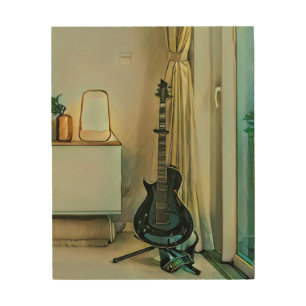 Guitar gifts for dad wood wall art