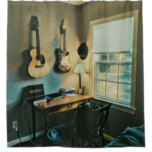 Guitar gifts for girlfriend shower curtain