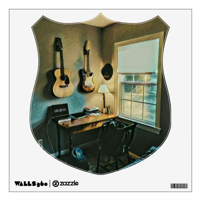 Guitar gifts for girlfriend wall decal (Front)