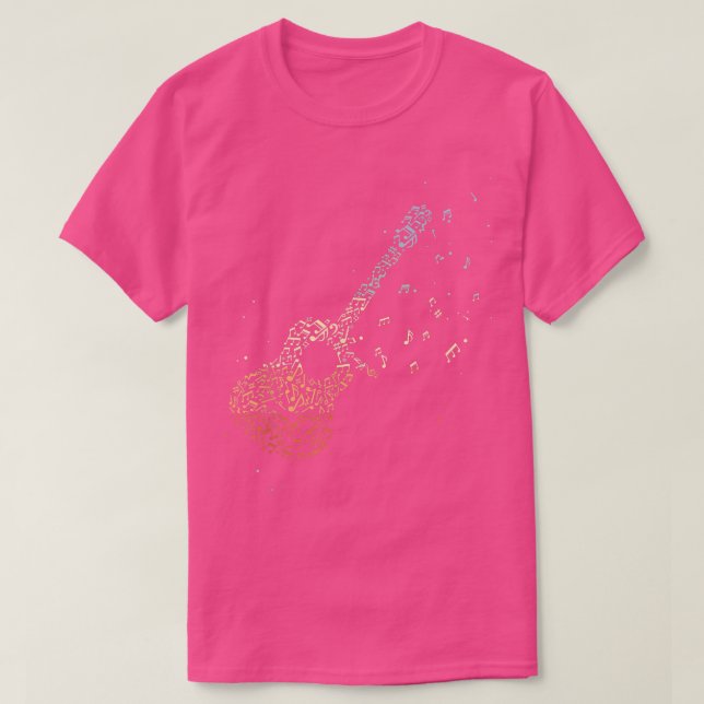 Guitar Gifts Men Music Notes Guitarist Musician Mu T-Shirt (Design Front)