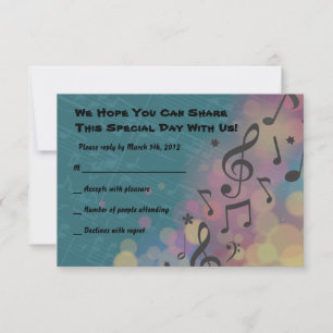 Guitar Girl Bat Bar Mitzvah Invitation Reply Card