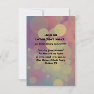 Guitar Girl Bat Bar Mitzvah Reception Party Card