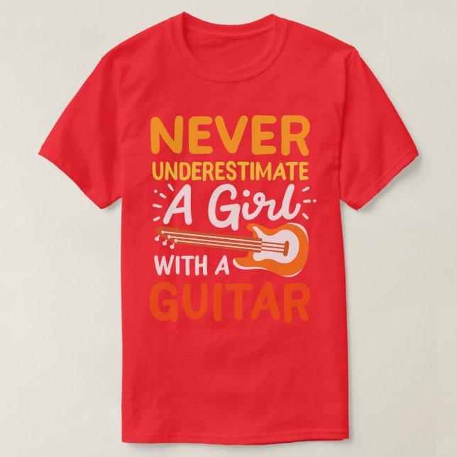 Guitar Girl Guitarist Guitar T-Shirt (Design Front)