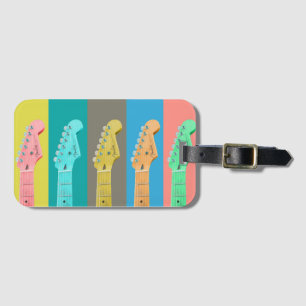 Guitar Girl modern pastel colorful music Luggage Tag