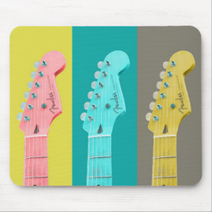 Guitar Girl modern pastel colorful music Mouse Pad