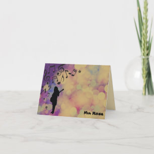 Guitar GirlBat Mitzvah Thank you card