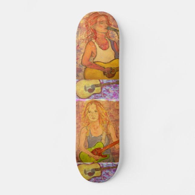 Guitar Girls Art Skateboard Deck (Front)