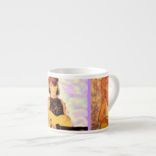 guitar girls collage espresso cup