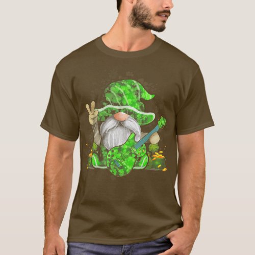 Guitar Gnomes Green Shamrock Patricks Day  T_Shirt