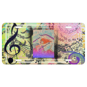 Guitar Goddess Mermaid License Plate