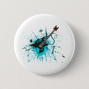 Guitar Graffiti - Emo Rock Music Band Alternative Button