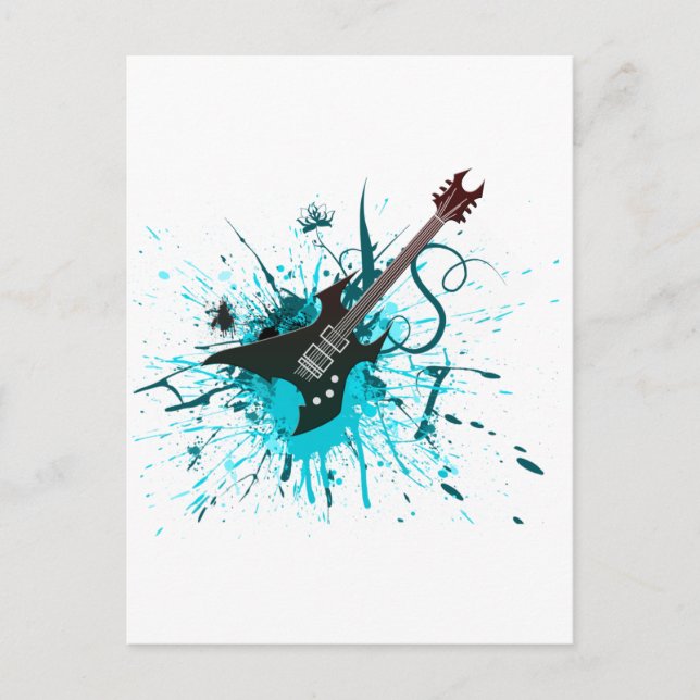 Guitar Graffiti - Emo Rock Music Band Alternative Postcard (Front)
