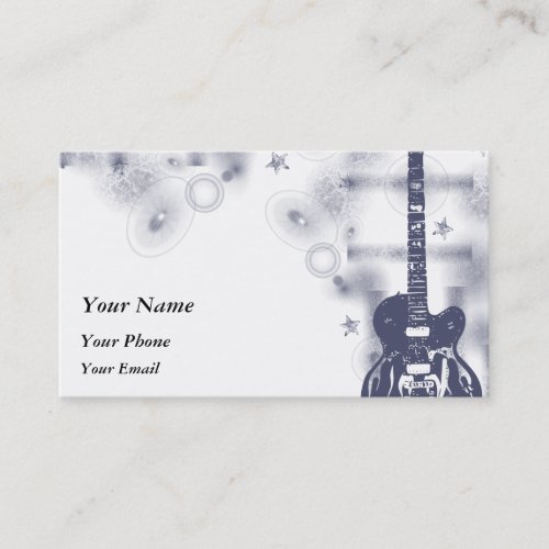 Guitar Graphic Blu Profile Card Business Card Templates