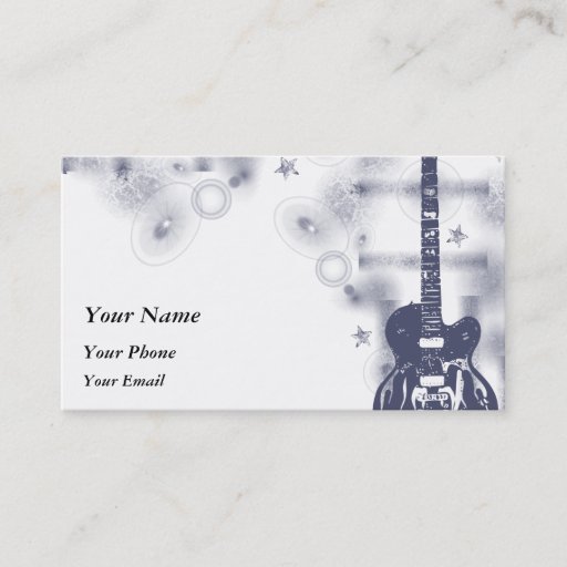 Customizable Guitar Graphic Blu Profile Card Business Card Templates