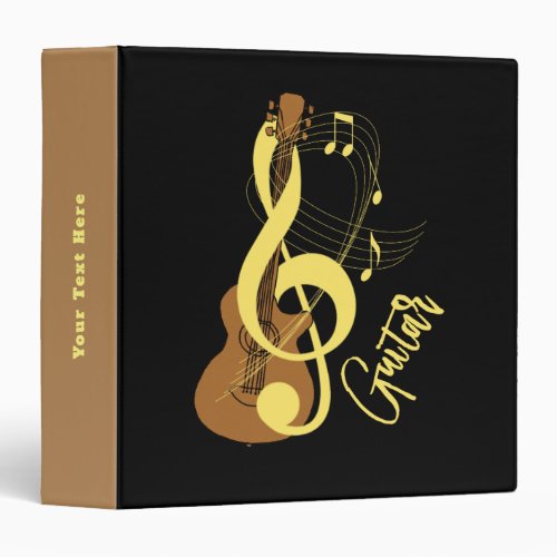 Guitar Graphic Musician Music Theme 3 Ring Binder