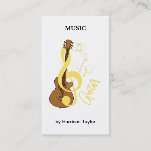 Guitar Graphic Musician Music Theme Business Card