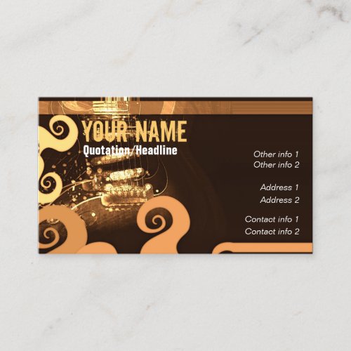 GUITAR "GrungeOrangey" Business card