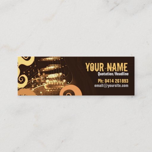 Customizable GUITAR "GrungeOrangey" Profile card Business Card