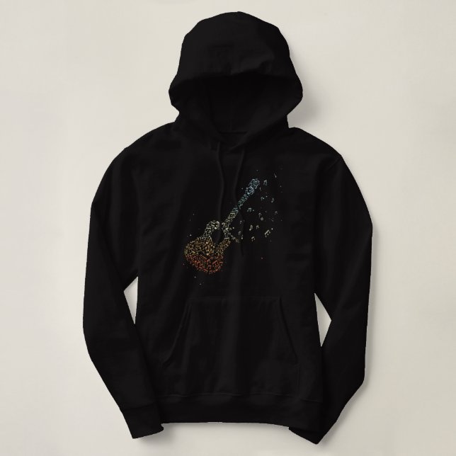 Guitar Guitar Gifts Men Music Notes Guitarist Musi Hoodie (Design Front)