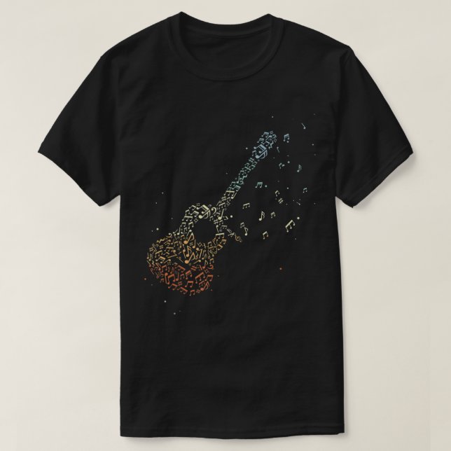 Guitar Guitar Gifts Men Music Notes Guitarist Musi T-Shirt (Design Front)