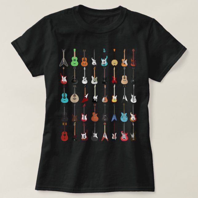 Guitar Guitar Musical Instrumentee T-Shirt (Design Front)