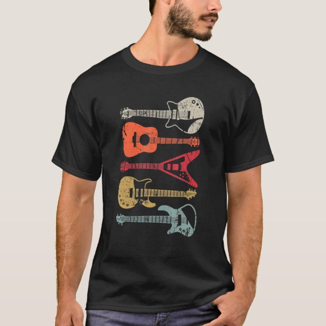 Guitar  Guitar  Retro Style For Guitarist T-Shirt (Front)