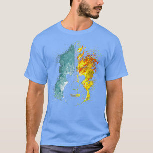 Guitar guitarist electric guitar fire and ice musi T-Shirt