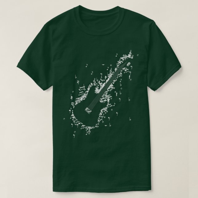 Guitar Guitarist Player Rock Musician Music Notes  T-Shirt (Design Front)