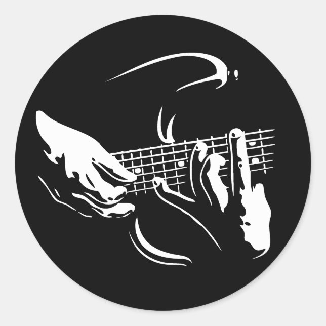 guitar-hands-DKT Classic Round Sticker (Front)