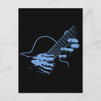 Guitar Hands Ii -blu Postcard by kbilltv at Zazzle