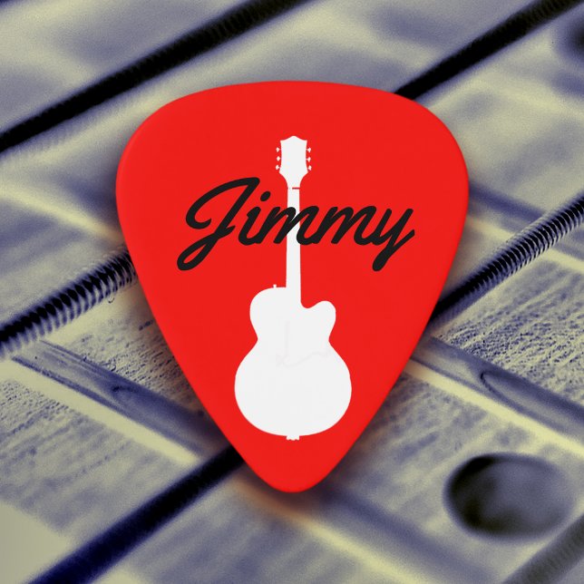 Guitar handwritten font-style name red pick (Creator Uploaded)