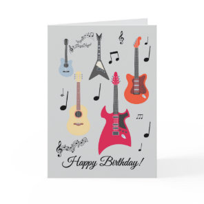 Guitar Happy Birthday Card