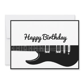 Guitar Happy Birthday Holiday Card