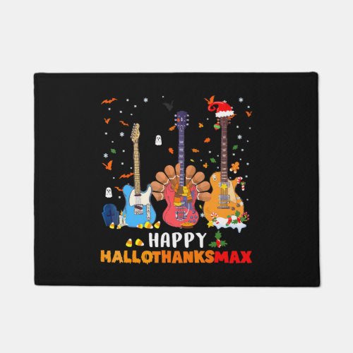Guitar Happy Hallothanksmas Halloween Doormat