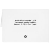 Guitar HDR Photograph Cards (Back Horizontal)