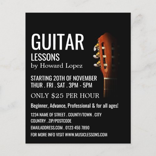 Guitar Head Guitar Lessons Advertising Flyer