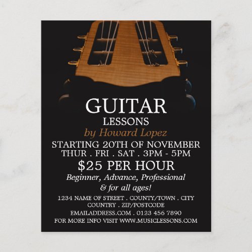 Guitar Head Guitar Lessons Advertising Flyer