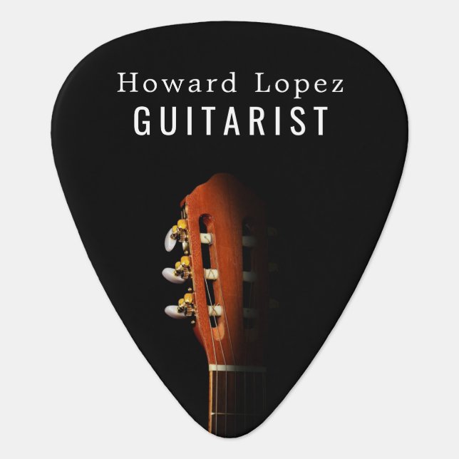 Guitar Head, Guitarist, Musician, Personalized Pick (Front)