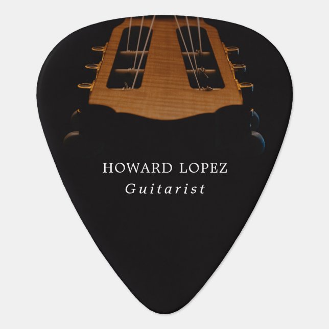 Guitar Head, Guitarist, Musician, Personalized Pick (Front)