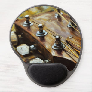 Guitar Headstock Close Up Art Wrist Mouse Pad
